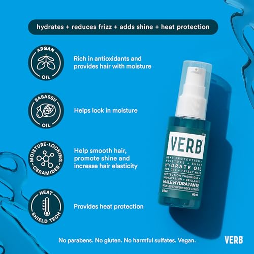 Hydrate Oil with Amber & Warm Jasmine - Frizz-Free Moisture & Heat Protection for Dry Hair