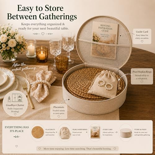 15in Round Woven Placemats Set of 24 - Rattan Chargers for Elegant Table Settings