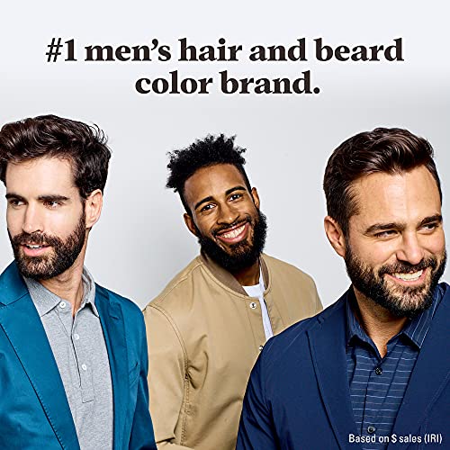 Just For Men Mustache & Beard Dye Light Brown M-25 Pack of 2 with Brush, Biotin & Coconut Oil