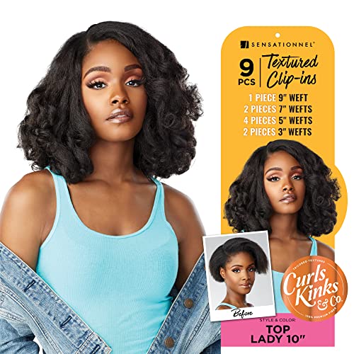 Sensationnel Curls & Kinks Clip-In Hair Extensions 10 Inch 1B OffBlack