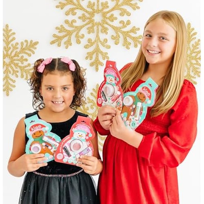 Klee Naturals Holiday Eye Shadow and Lip Shimmer Makeup Kit. Gentle and Non-Toxic. Perfect for Kids and Tweens. Made in USA. (Snowflake Shimmer)