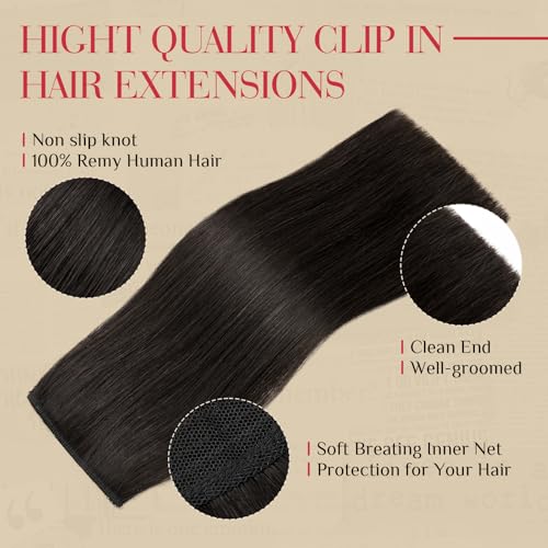 Rich Choices Short Clip-In Hair Extensions - 2PCS Natural Black 8 Inch