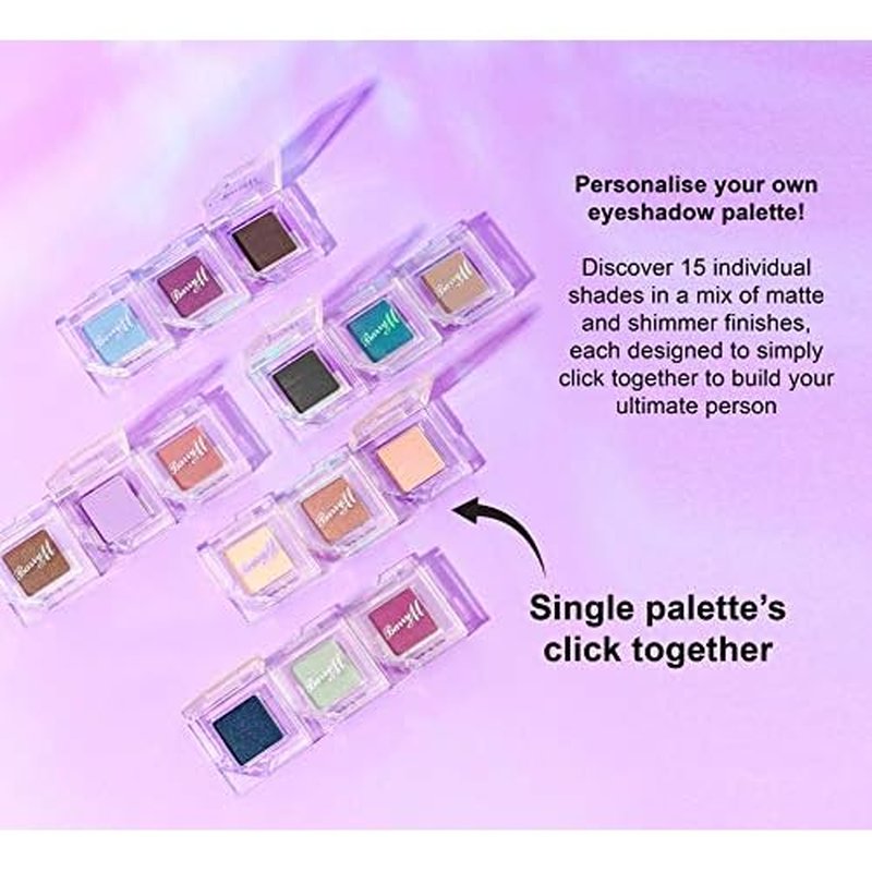 Barry M Cosmetics Clickable Single Brown Shimmer Eyeshadow Palette, Smoked
