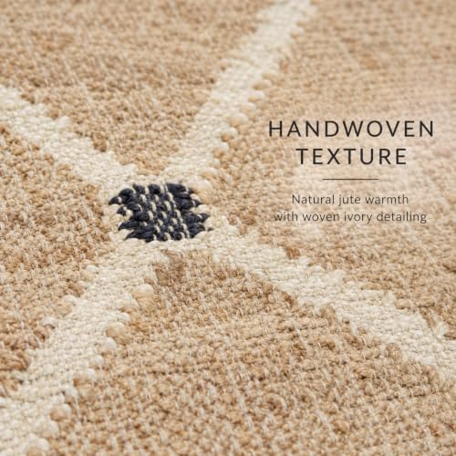 4x6 Hand Woven Jute Area Rug - Geometric Natural Home Decor