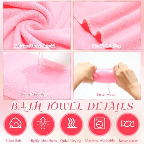 FillTouch Pink Foot Spa Kit with Towels for Kids - Spa Party Supplies