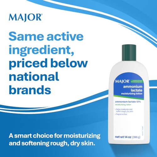 Major Ammonium Lactate 12% Moisturizing Lotion 14 Oz Pack of 2 for Dry Skin Relief