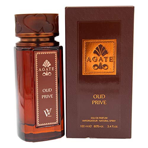 Dumont Agate Oud Privie Unisex Eau de Parfum 3.4oz - Long Lasting Vanilla Saffron Cologne Mist