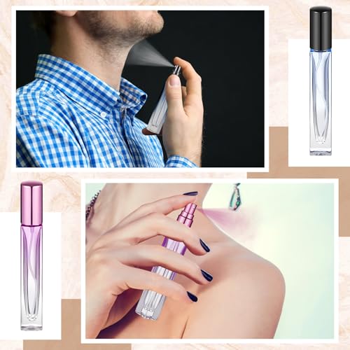40 Pcs 10ml Glass Perfume Atomizers Set - Leakproof Travel Refillable Bottles, Fresh Color Variations