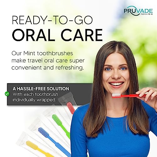 Mint Fresh Disposable Toothbrushes with Toothpaste - 100 Pack, Individually Wrapped