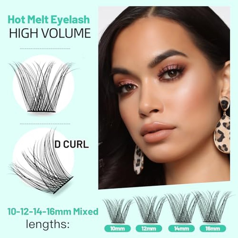 Bodermincer 8-10-12-14-16mm MIX/10-12-14-16mm MIX D Curl Mink Cluster Eyelash Extension Natural 3D Russian Volume Faux Eyelashes Individual Lashes Makeup (12MM)
