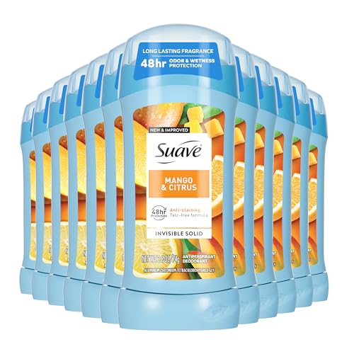 Women’s Invisible Antiperspirant Deodorant Stick - Mango Citrus, 48-Hour Protection, Sensitive Skin, 2.6 oz Bulk Pack