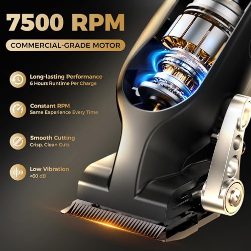 Hair Clippers for Men Professional, Cordless Barber Clippers for Hair Cutting, Maquina para Cortar Pelo De Hombre