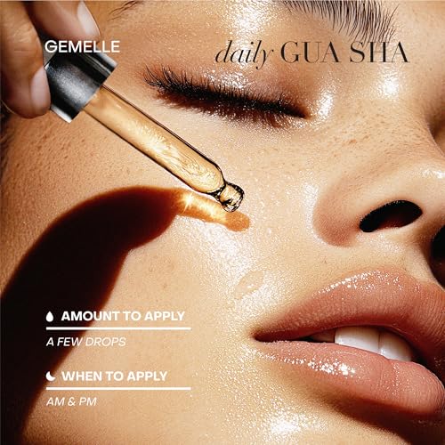 GEMELLE Lymphatic Gua Sha Face Oil 0.5 Fl Oz - Hydrating Botanical Facial Oil for Lymphatic Drainage and Skin Sculpting