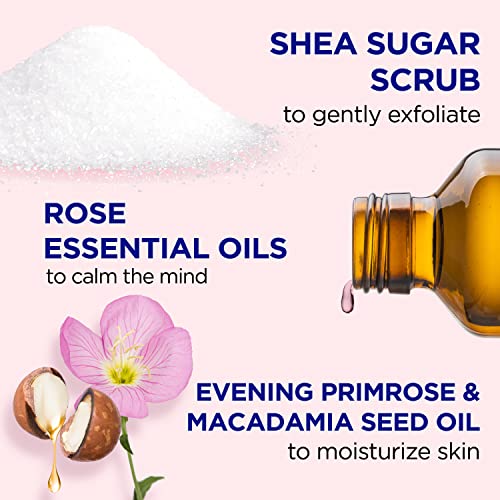 Dr Teal's Body Wash (Pack of 4) & Shea Sugar Body Scrub (Pack of 3) with Eucalyptus, Spearmint & Rose