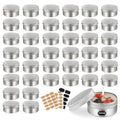 Silver 3 oz Tin Salve Containers - 40 Pack Refillable Aluminum Jars with Lids & Labels