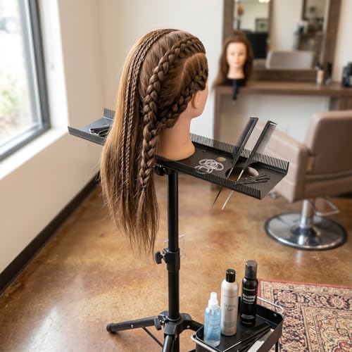Adjustable Stainless Steel Braiding Rack for Hair Extensions & Salon Use