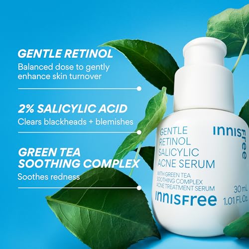 innisfree Gentle Retinol Salicylic Acne Serum, Korean Face Treatment for Blemishes and Clear Skin