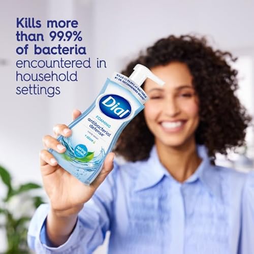 Dial Antibacterial Foaming Hand Wash, Spring Water, 7.5 fl oz (Pack of 6) & Antibacterial Liquid Hand Soap, Spring Water, 11 fl oz (Pack of 4)