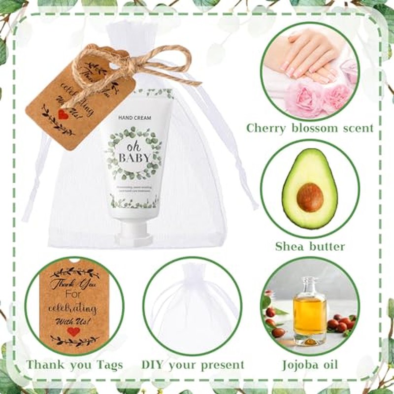 48 Sets Baby Shower Hand Cream Gift Party Favors for Guests Gift Bulk Mini Travel Size Hand Lotion Set for Guests(Baby)