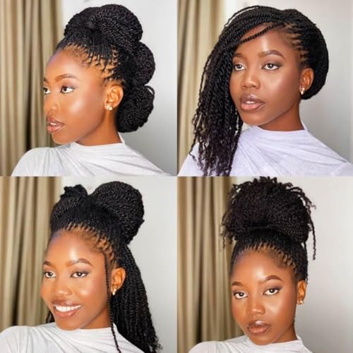 Natural Black Afro Kinkys Curly Human Hair Bulk 14 Inch for Braiding - 1 Pack 50g