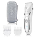 ANLAN Women's Electric Shaver Waterproof IPX6, Rechargeable Bikini Trimmer with LED Display, 0mm Comb for Legs Underarms Sensitive Skin (White Silver)