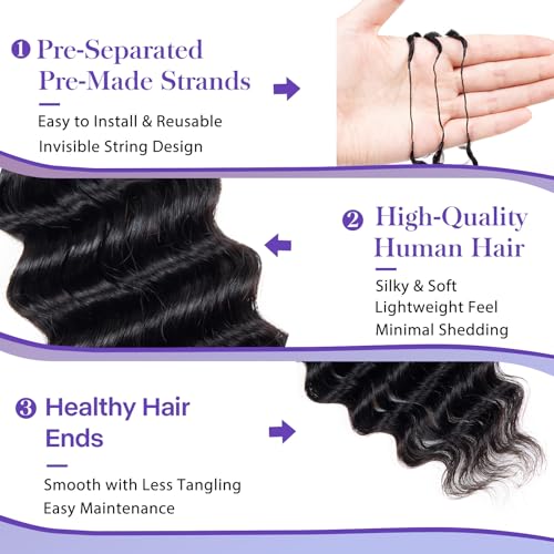 Human Crochet Hair 18 Inch Miracle Knots for Black Women - 1B
