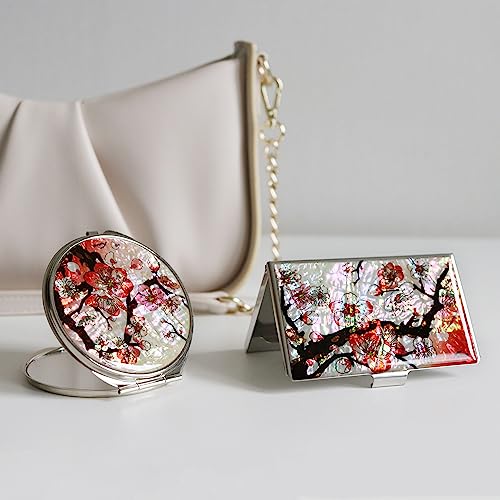 MADDesign Mother of Pearl Compact Makeup Mirror Business Card Case Set