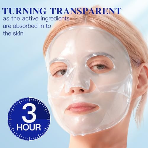 Blue Age-Defying Collagen Face Mask 4 Pack - Hydrating Skin Sheet Mask for Youthful Glow