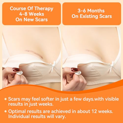 Silicone Scar Sheets for Breast - 6 Pack, Anchor Design for Precise Fit, Medical Grade & Reusable Breast Silicone Scar Tape for Surgical Scars (Yellow)