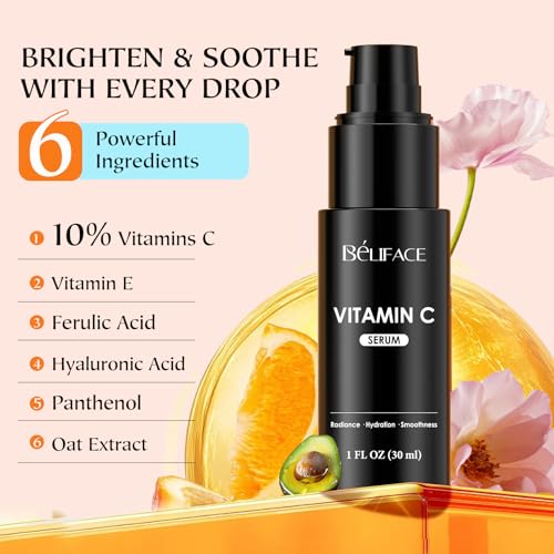 Vitamin C Serum for Face - CE Ferulic Acid Facial Serums - Brightening & Hydrating Anti-Aging Serum for Dark Spots, Uneven Tone & Fine Lines ? Clean, Paraben-Free Formula ? 1 fl oz