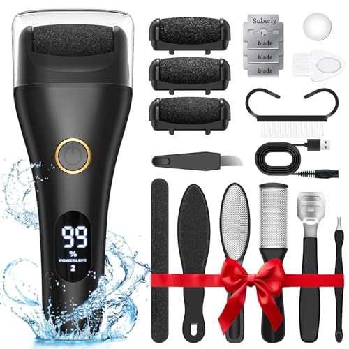 Spriak 16-in-1 Electric Callus Remover Foot File for Pedicure, Black