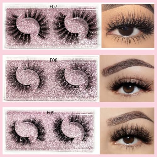 False Eyelashes Bulk Pack - 36 Pairs, 9 Styles, Reusable Vegan Mink Look - 18 Pack