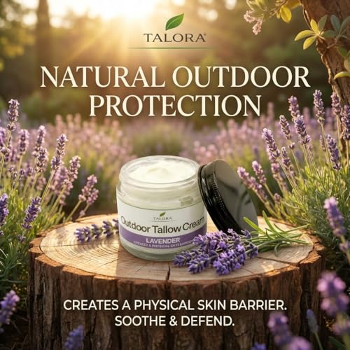 Outdoor Tallow Cream: Lavender | 100% Grass-Fed & Finished Beef Tallow Moisturizer with Organic Jojoba Oil | Deeply Nourishing | All-Natural Skin Cream for Outdoor & Dry Skin (2oz)