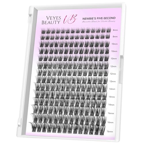 False Eyelash Clusters - Dreamy 8-16mm Volume Lashes for Beginners, Handmade, Long-Lasting