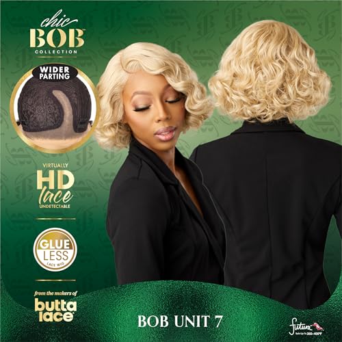 Sensationnel Chic Bob Lace Front Wig - Balayage Caramel, Pre-Plucked, HD Lace, 5 Inch Deep Part