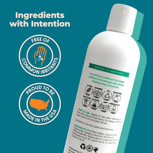 Hydrating Fragrance-Free Conditioner for Sensitive Hair - 12 oz - Hypoallergenic, Sulfate-Free, Gluten-Free