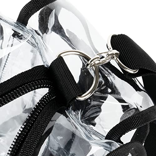Nanshy Professional Makeup Artist Kit Bag - Clear Makeup Artist Travel Case with 8+ Pockets & Strong Handles - Extra Large Professional Makeup Case Organizer - 15.7x11x8 In