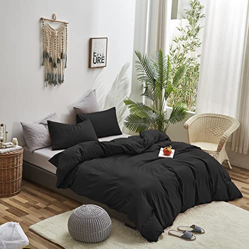 Black Queen Comforter Set - Fluffy Bedding 3 Pieces, Lightweight & Breathable