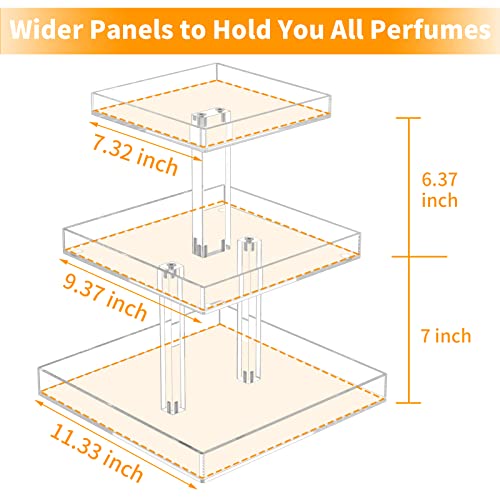 NIUBEE 3-Tier Acrylic Perfume Organizer Stand - 12.4 x 2.2 x 13.1 Inches