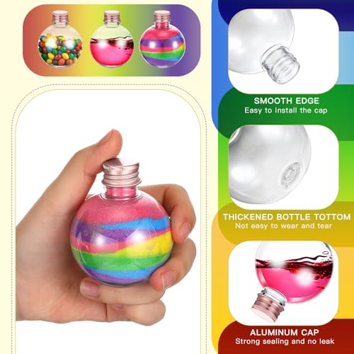 Layhit 24 Pack 3.4oz Plastic Potion Bottles with Rose Gold Aluminum Lids - Mini Refillable Containers