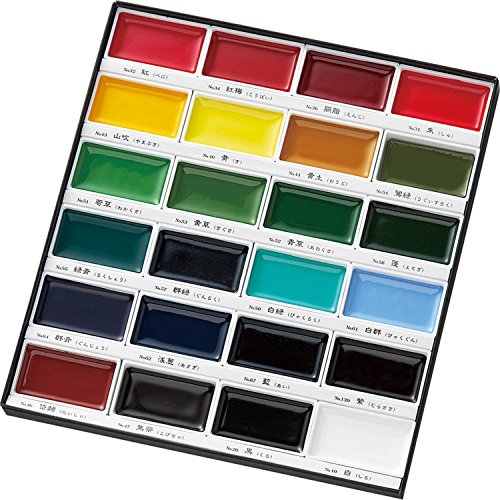 Kuretake GANSAI TAMBI Watercolor Paint Set 24 Colors, Professional-quality art supplies for artists adult painting aketching, Non-Toxic, Made in Japan