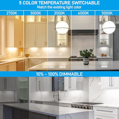 LED Under Cabinet Lighting 8 Inch 5CCT Dimmable Aluminum White 4-Pack - StableShine Series