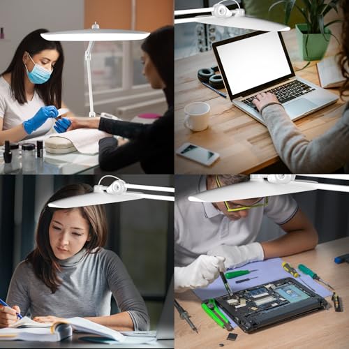 Gelpal 3000 Lumens LED Desk Lamp with Clamp - White, Dimmable, 2700K-6000K
