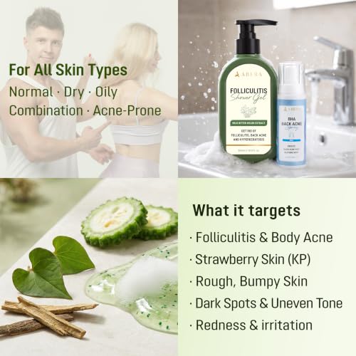 ABERA High-Performance Folliculitis Body Wash with Wild Bitter Melon & BHA - 2 Boxes + BHA Acne Spray Gift