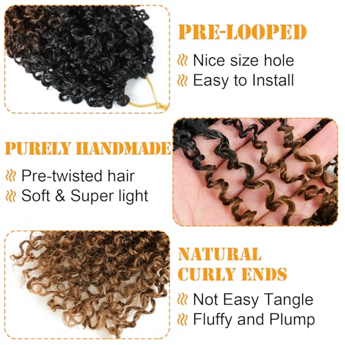 10 Inch Pre-Looped Yanky Twist Crochet Hair 8-Pack for Black Women - OT30