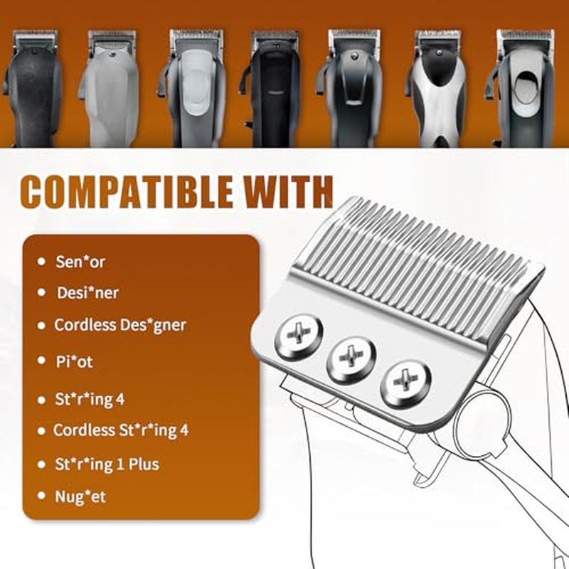 1005-100 Professional 3-Hole Blade,Compatible with Wahl Designer,Senior, Cordless Designer,Pilot,Sterling 4 and Nugget Clippers, 1mm-3mm Cut Length(Sliver) (2 Packs)