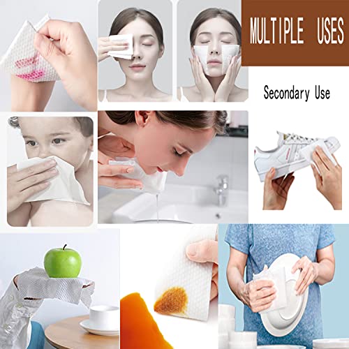 Cotton Facial Dry Wipes 100 Count, Deeply Cleansing Disposable Face Towel Cotton Tissue, Multi-Purpose for Skin Care, Facial Tissue for Cleansing, Skincare and Makeup Remover,Make-up Wipes