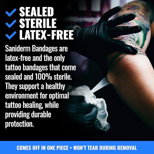Saniderm Flex Tattoo Bandage Personal Pack 10.2 in x 2 yd Waterproof, Sterile, Latex-Free