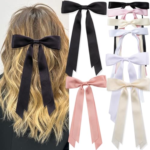 8-Piece Hair Bows Set for Thick & Thin Hair - Non-Slip Claw Clips for Women & Girls