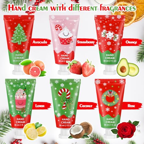 Christmas Hand Cream Gift Set - 36 Mini Moisturizers with Festive Designs & Flavors - Variation of THIS listing